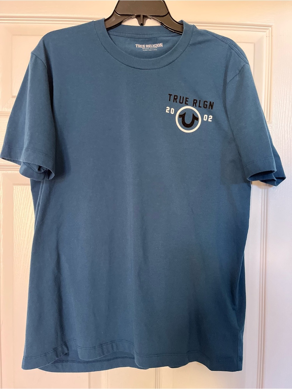 True Religion Men’s Teal Blue Logo Short Sleeve Tee